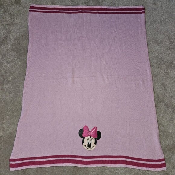 Disney Baby Minnie Mouse Pink Knit Baby Blanket Lovey 30x40 - Picture 4 of 5